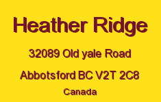 Heather Ridge 32089 OLD YALE V2T 2C8